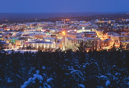 City skyline at night