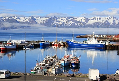 Snow covered moutain range