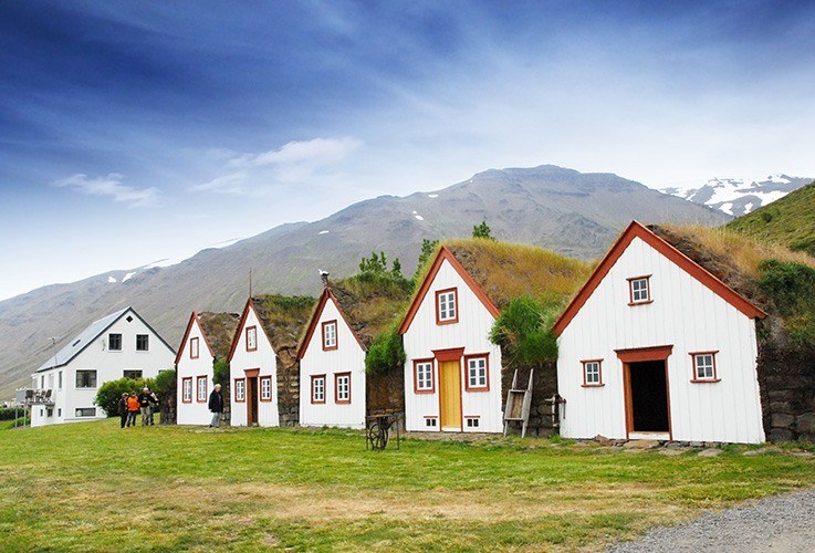 Row of small cottages