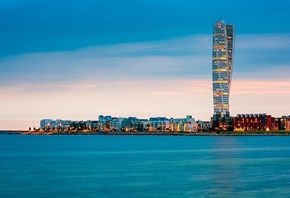 View of Malmo over water