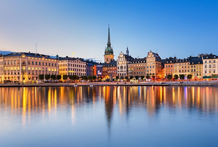 City overlooking water