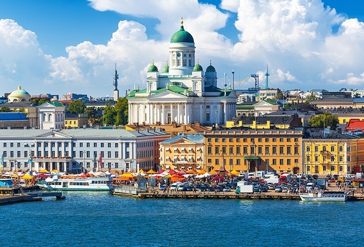 Helsinki skyline on a sunny day