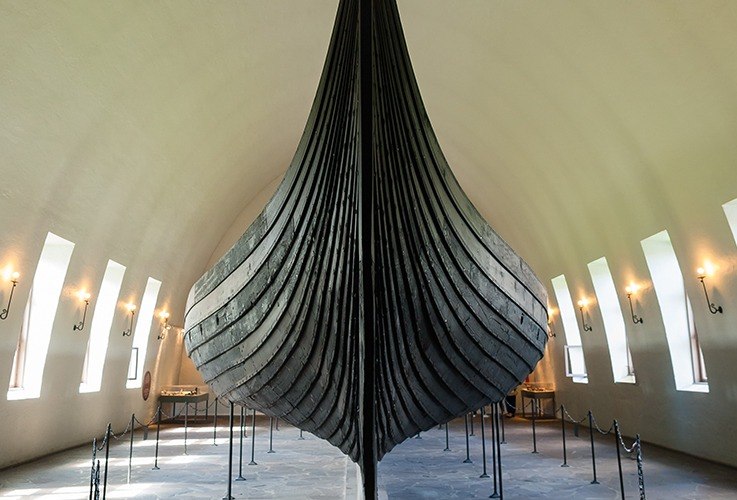 Prow of ship at the Viking Ship Museum in Oslo