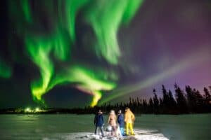 multi color northern lights show